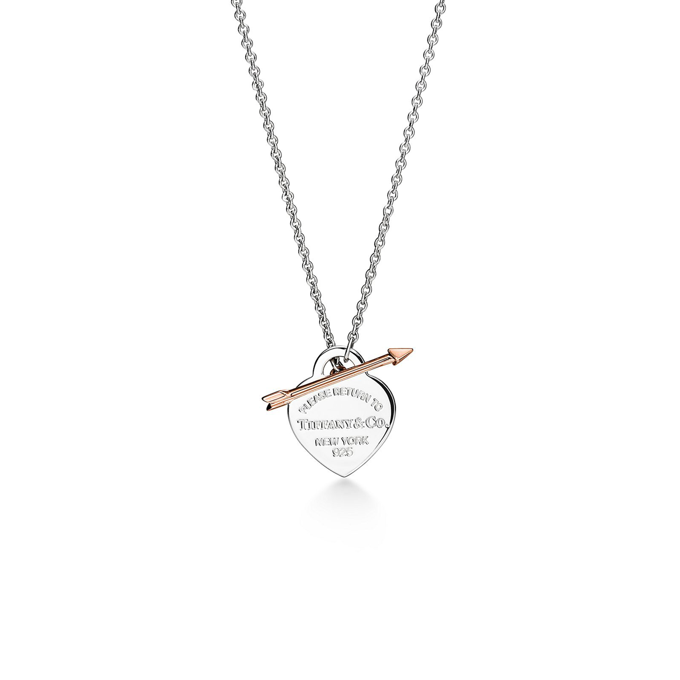TIFFANY LOVESTRUCK HEART TAG PENDANT IN SILVER AND ROSE GOLD, MEDIUM 70878224